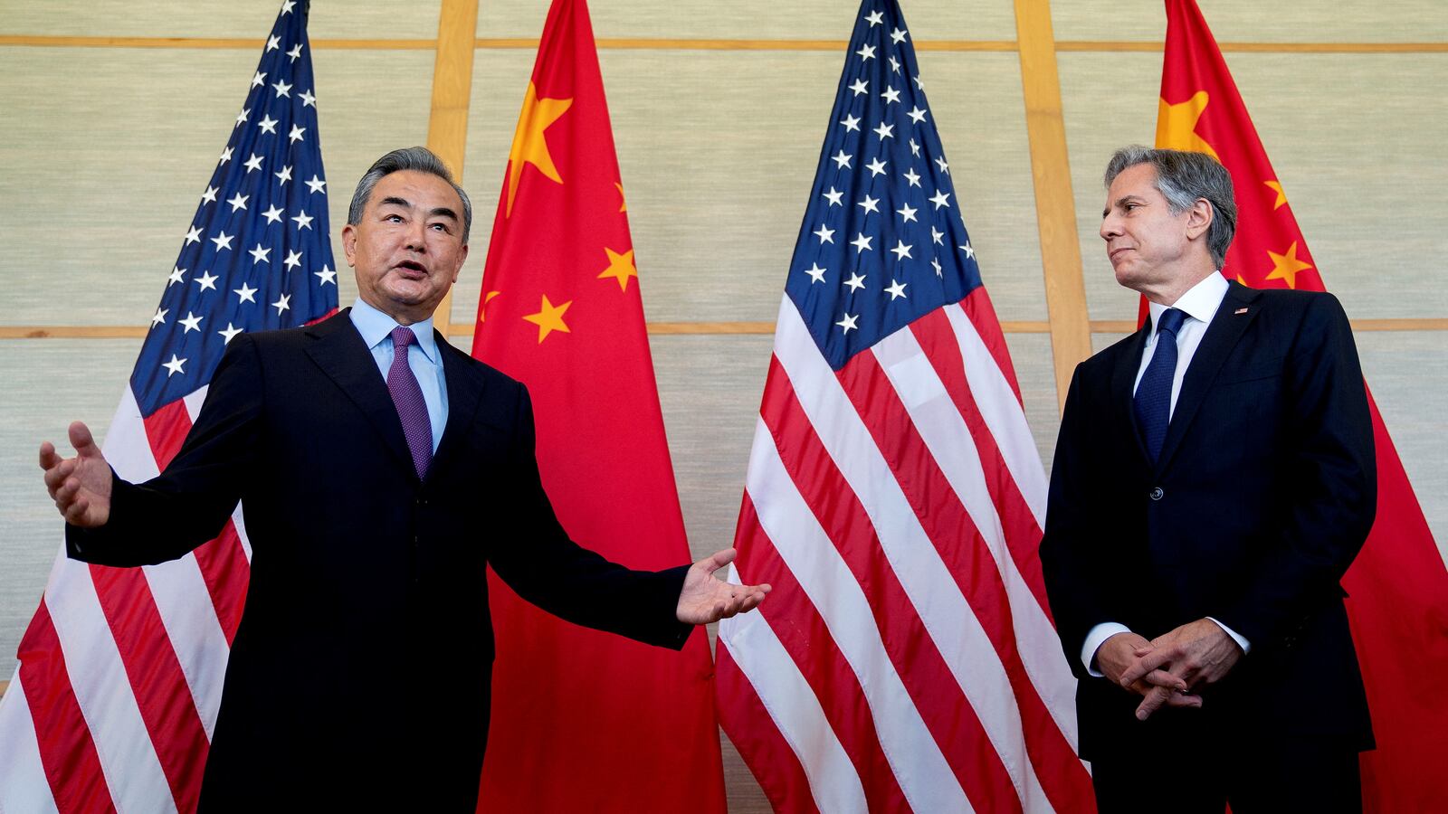 US Secretary of State Antony Blinken meets Chinese Foreign Minister Wang Yi during a meeting in Nusa Dua, Bali, Indonesia July 9, 2022.