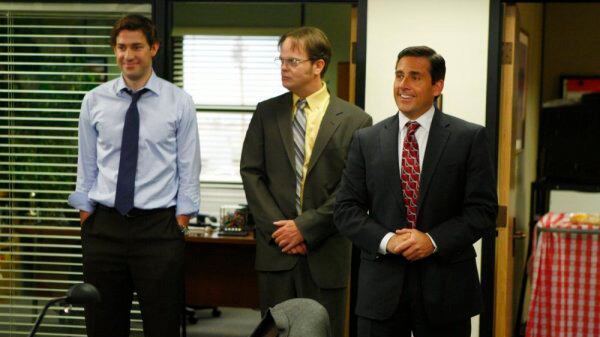 John Krasinski, Rainn Wilson, and Steve Carell