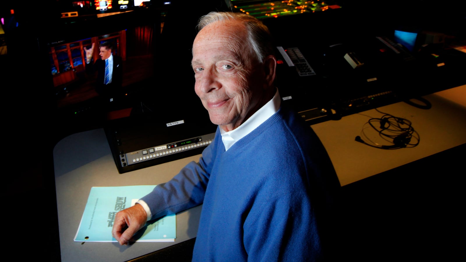 Producer Peter Lassally is photographed at CBS Television City in Los Angeles, CA on February 19, 2013. Lassally produced the late night shows of Johnny Carson, David Letterman, Craig Ferguson and Arthur Godfrey. (Photo by Liz O. Baylen/Los Angeles Times via Getty Images)