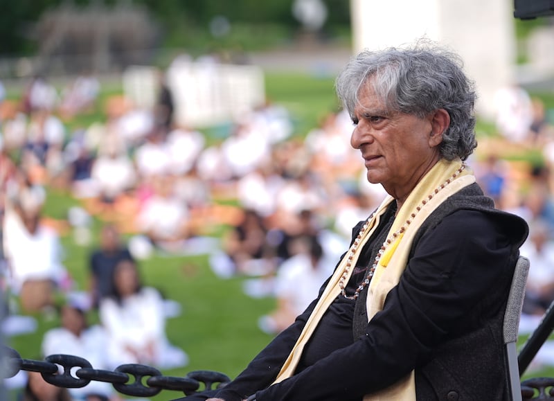 Author and alternative medicine advocate Deepak Chopra attends June 21 International Day of Yoga event at the United Nations' North Lawn in New York.