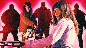 A photo illustration of Adria Arjona in Onslaught for A24.