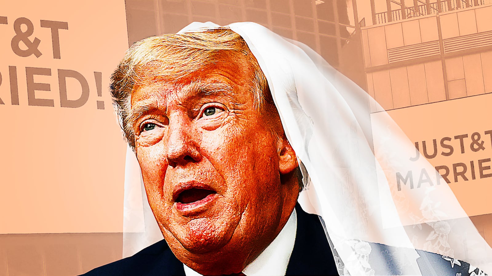 Donald Trump in front of Madison Square Garden for Taylor Swift and Travis Kelce's wedding.