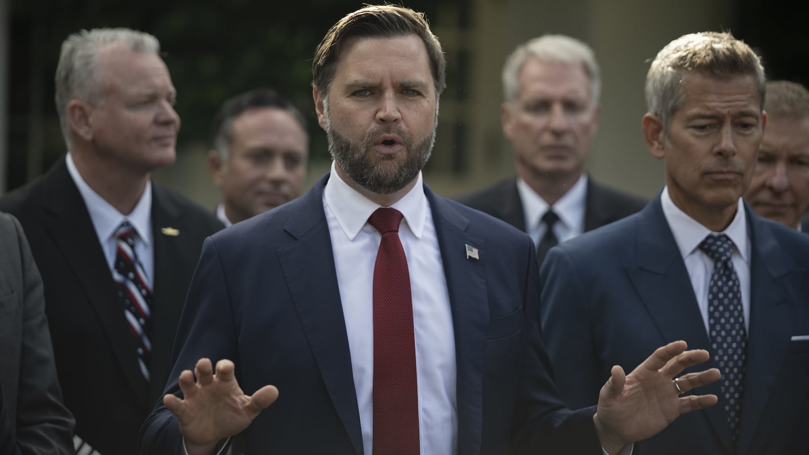WASHINGTON D.C., UNITED STATES - OCTOBER 30: United States Vice President JD Vance speaks to the press during a news conference outside the West Wing of the White House in Washington D.C., United States on October 30, 2025.