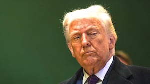 U.S. President Donald Trump is pictured after his meeting with Ukrainian President Volodymyr Zelensky