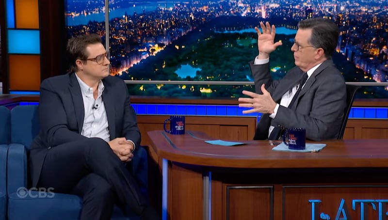 Stephen Colbert and Chris Hayes.