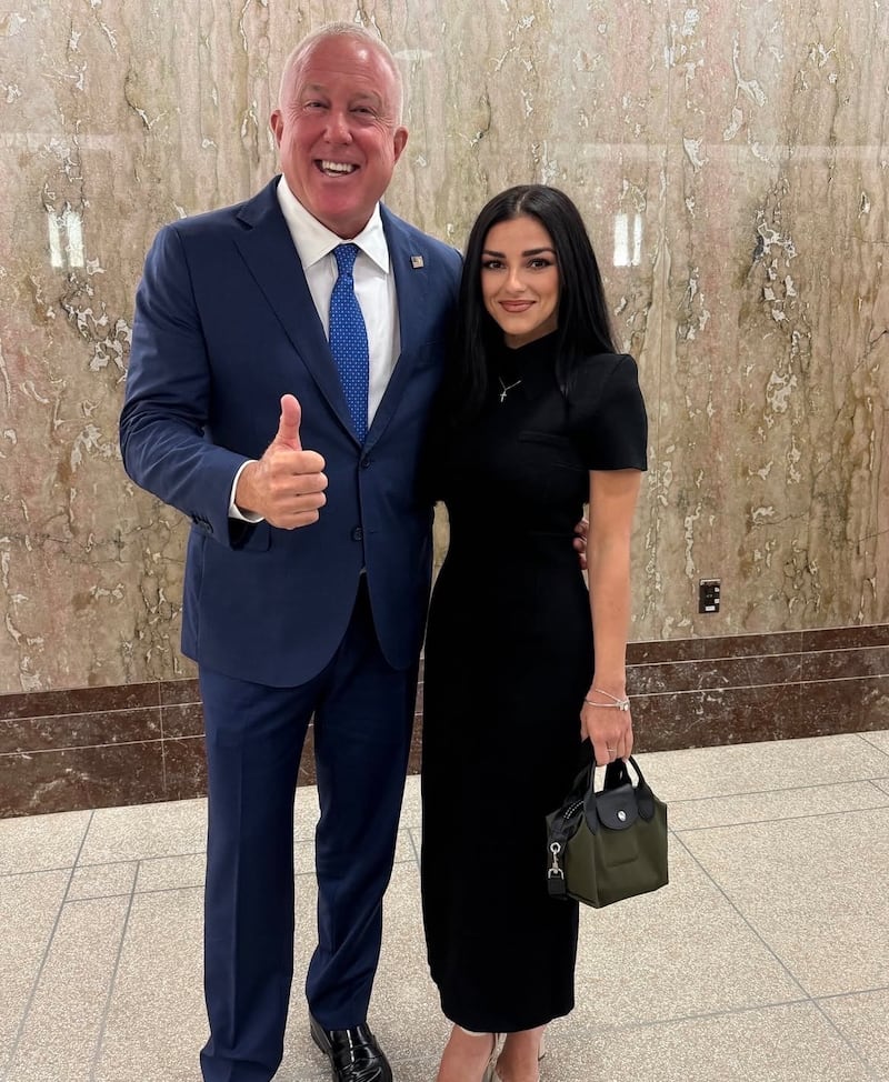 Bill White poses with Alexis Wilkins