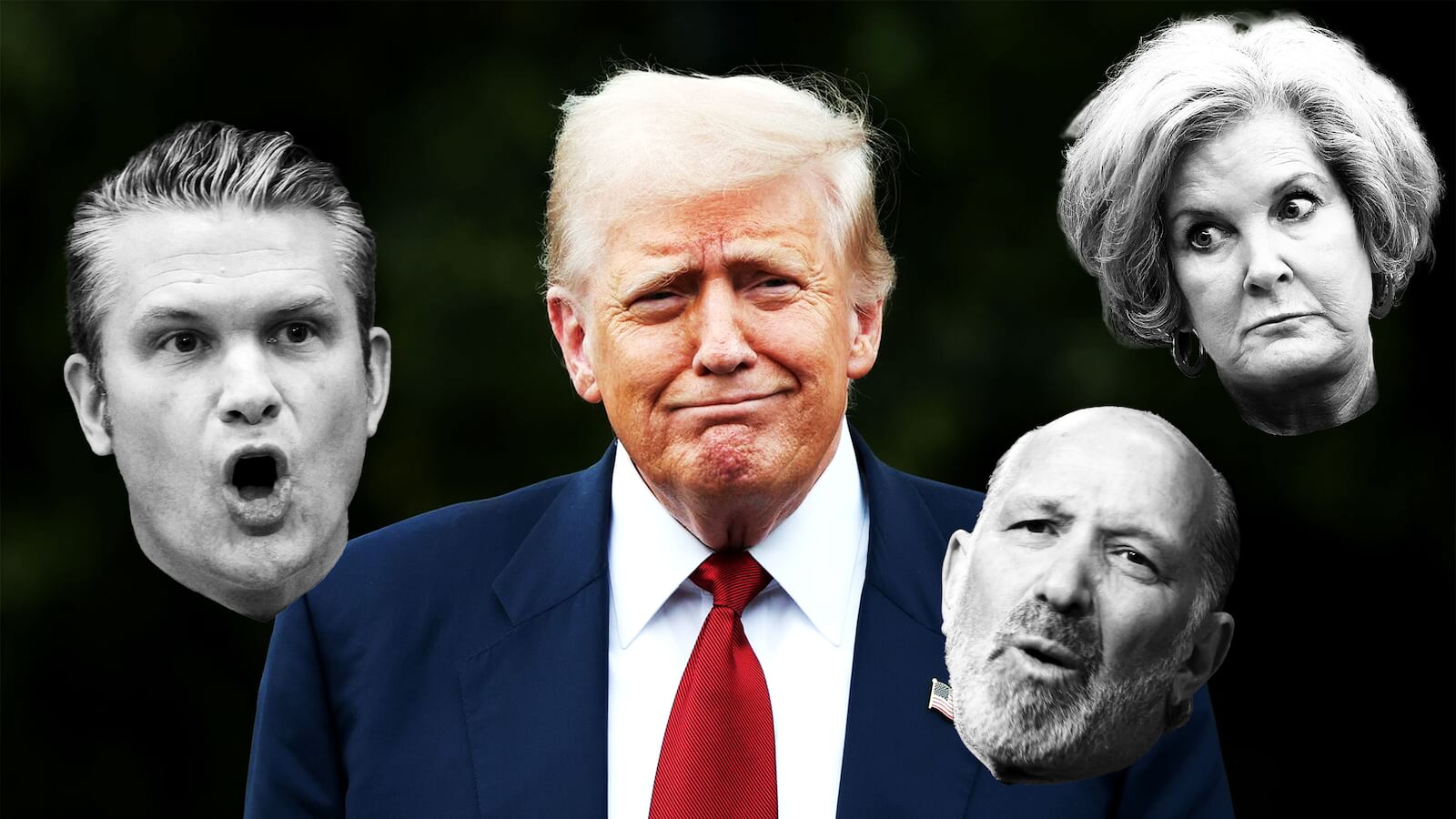 Donald Trump, Howard Lutnick, Susie Wiles, and Pete Hegseth