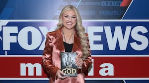 NEW YORK, NEW YORK - DECEMBER 08: Erika Kirk discusses the newly released book "Stop, In The Name of God: Why Honoring The Sabbath Will Transform Your Life" on "Hannity" at Fox News Channel Studios on December 08, 2025 in New York City. (Photo by Dimitrios Kambouris/Getty Images)