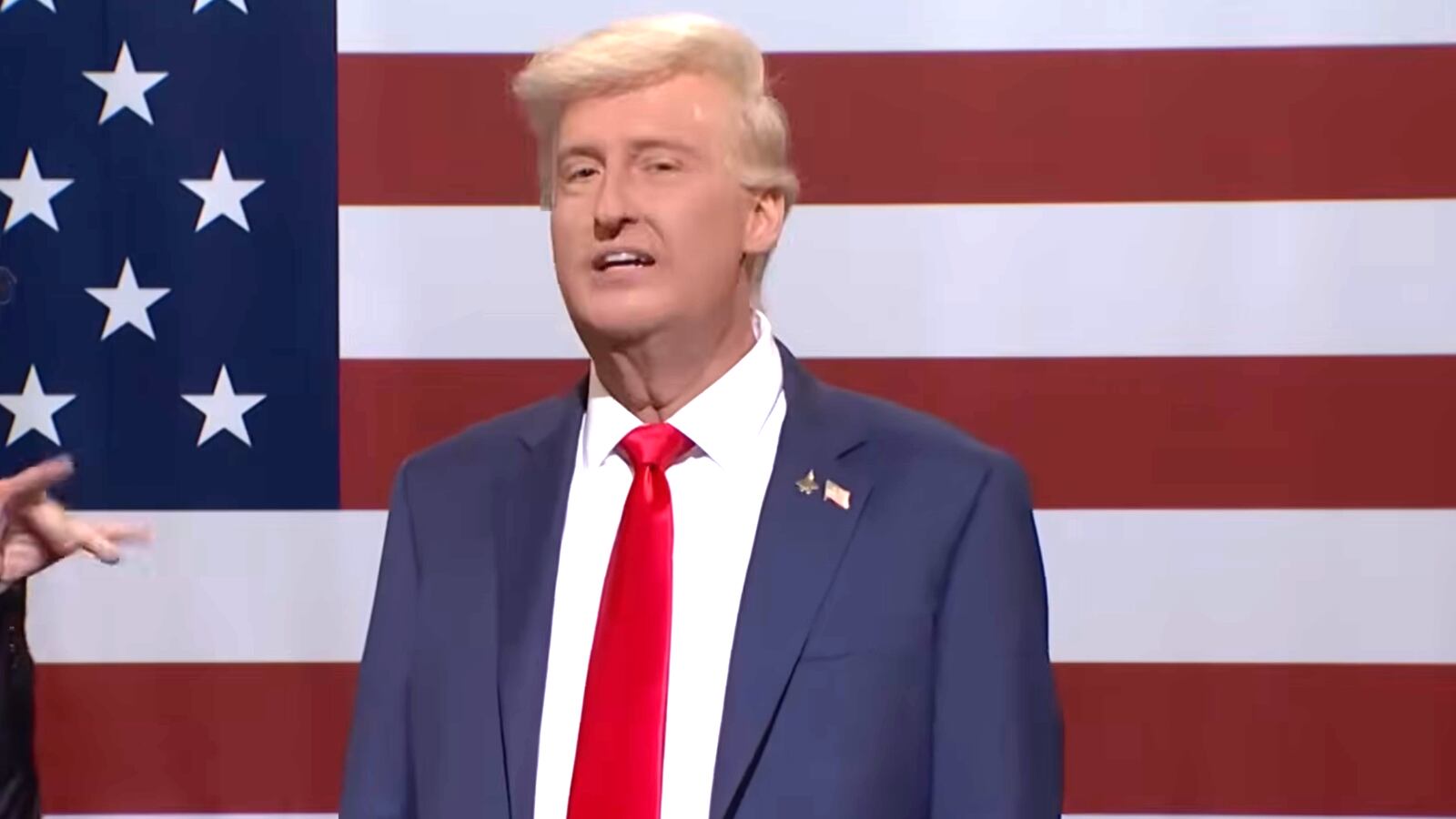 Brendan Carr and Donald Trump being portrayed on Saturday Night Live
