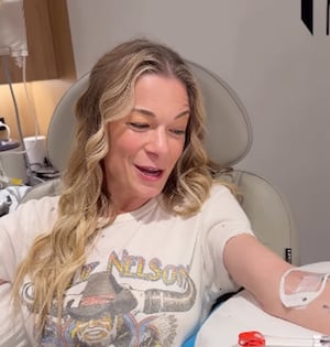 LeAnn Rimes mid-treatment at the Next Health clinic.