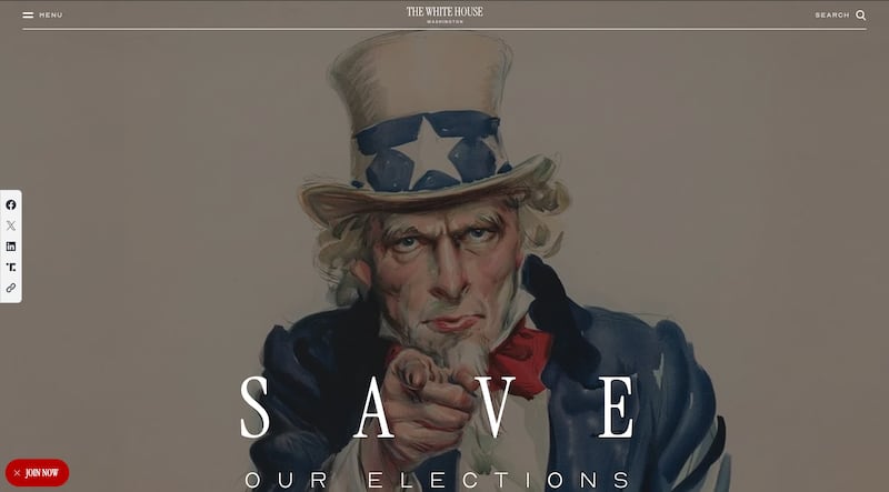 The Trump administration has used the iconic "Uncle Sam needs YOU!" pointing poster to plug the bill.

https://www.whitehouse.gov/saveamerica/