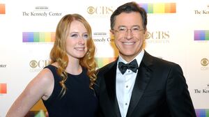 Stephen Colbert and his daughter, Madeleine, walk the red carpet before the Kennedy Center Honors December 06, 2015 in Washington, DC.