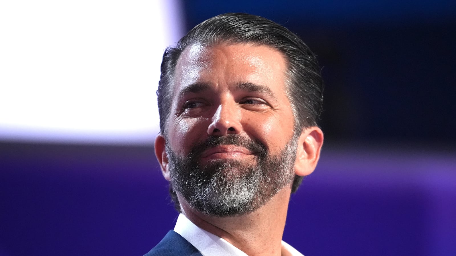 Donald Trump Jr., son of former U.S. President Donald Trump, speaks during preparations for the second day of the Republican National Convention at the Fiserv Forum on July 16, 2024 in Milwaukee, Wisconsin.