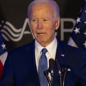 Former U.S. President Joe Biden speaks at a conference hosted by the Advocates, Counselors, and Representatives for the Disabled (ACRD) on April 15, 2025 in Chicago, Illinois. ACRD champions the rights of those who depend on Social Security and disability services.  (Photo by Scott Olson/Getty Images)