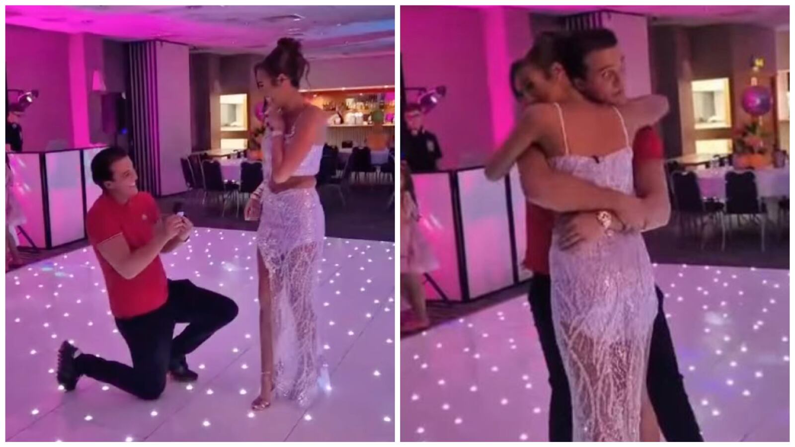 Venezuela Fury's boyfriend, Noah Price, drops on one knee to propose to Venezuela at her 16th birthday party.