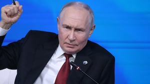 MOSCOW, RUSSIA - OCTOBER 1: Russian President Vladimir Putin speaks during the plenary session of the Valdai Discussion Club, on October 1, 2026 in Moscow, Russia. The Valdai International Discussion Club serves as a primary vehicle for the Kremlin to projects its geopolitical, ideological, and strategic vision to international experts and the global audience. (Photo by Contributor/Getty Images)