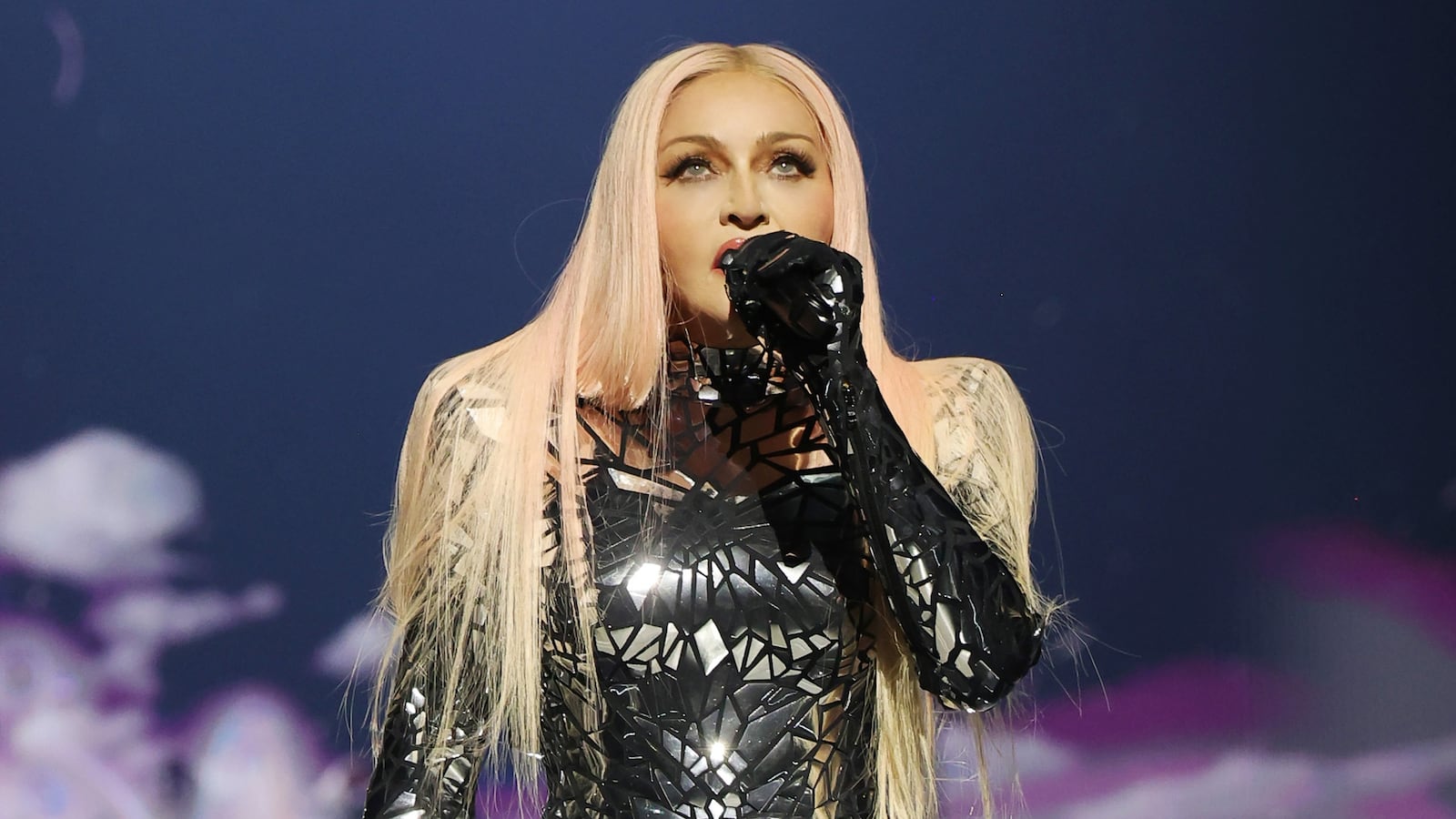 Madonna performs during opening night of The Celebration Tour at The O2 Arena on October 14, 2023 in London, England.