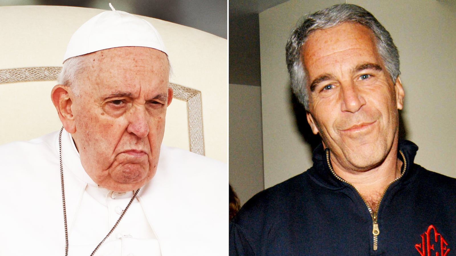 Pope Francis and Jeffrey Epstein.
