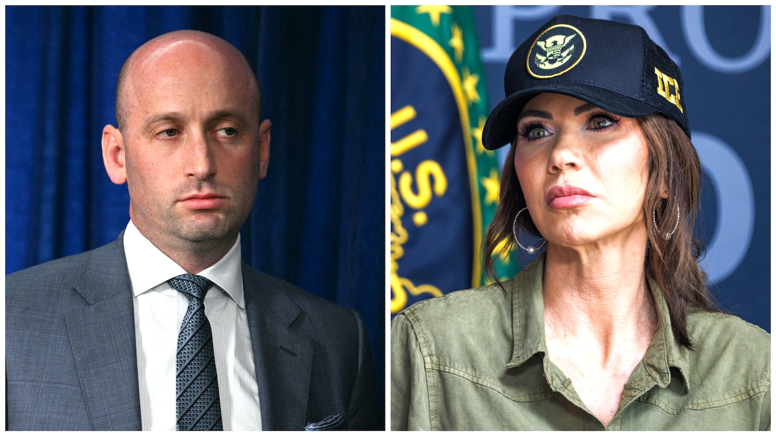 Stephen Miller and Kristi Noem