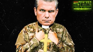 A photo illustration of Pete Hegseth for The Swamp.