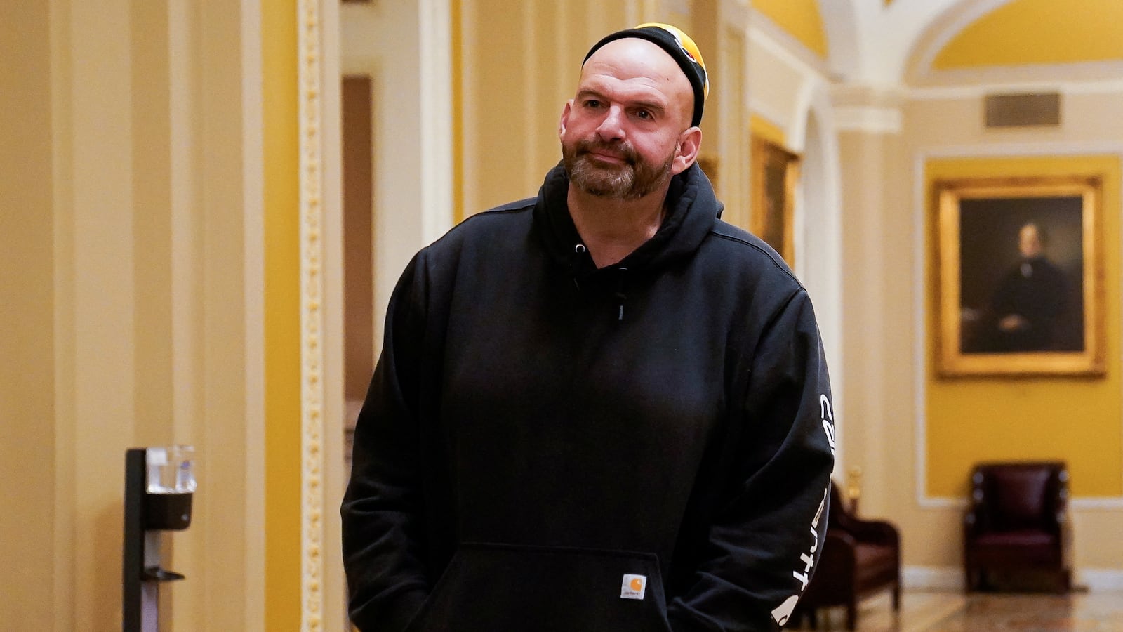 Senator John Fetterman (D-PA) walks through the U.S. Capitol in Washington