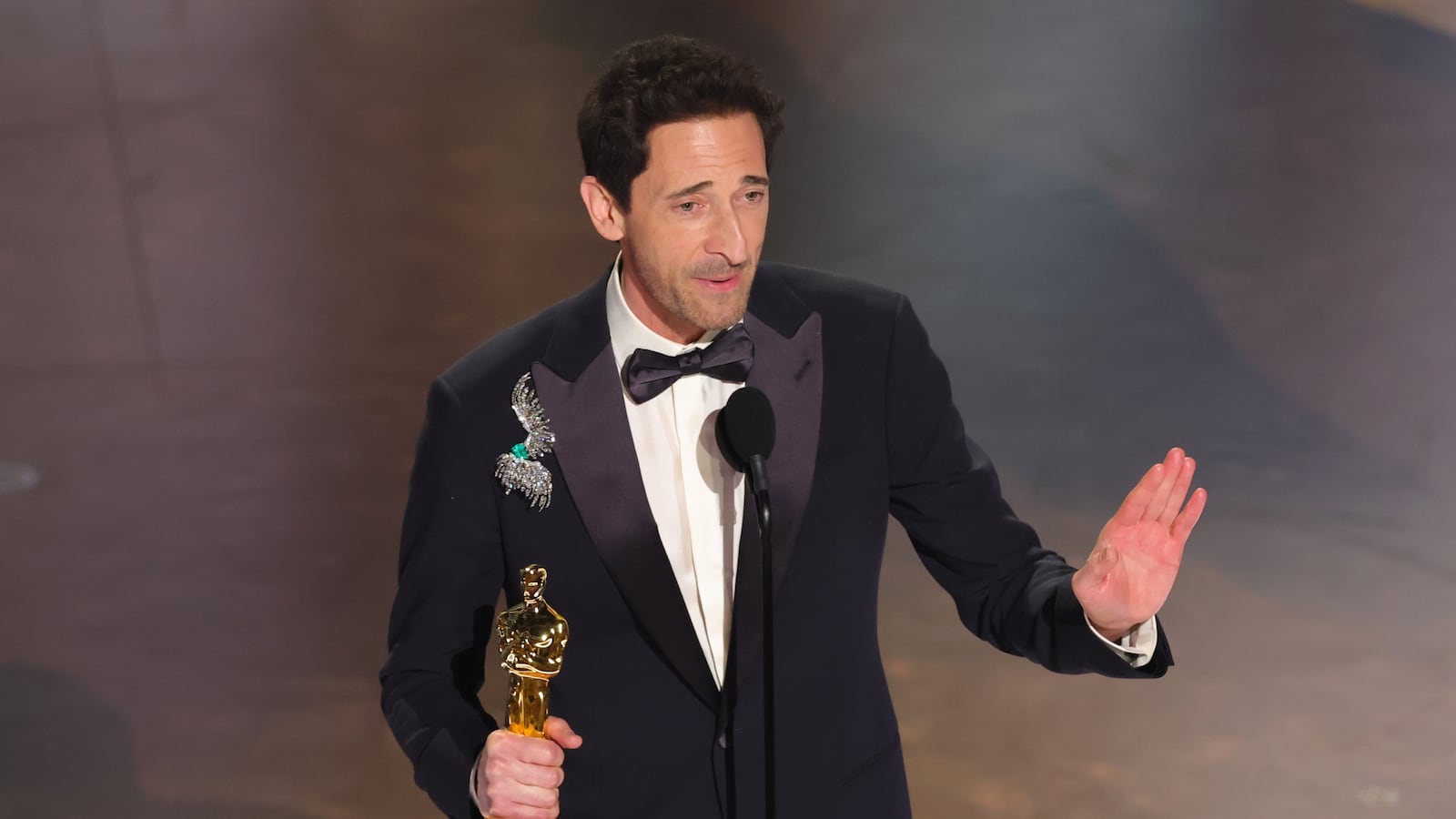 HOLLYWOOD, CALIFORNIA - MARCH 02: Adrien Brody accepts the Best Actor In A Leading Role award for "The Brutalist" onstage during the 97th Annual Oscars at Dolby Theatre on March 02, 2025 in Hollywood, California. (Photo by Kevin Winter/Getty Images)