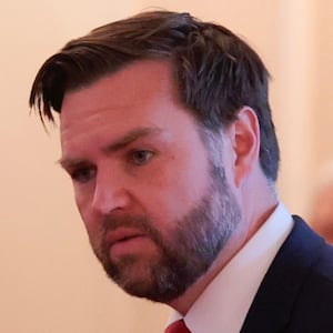 WASHINGTON, DC - MAY 08: U.S. President Donald Trump and Vice President JD Vance speak together during an event to celebrate Military Mothers in the East Room of the White House on May 08, 2025 in Washington, DC. Earlier in the day President Trump announced a trade deal with the United Kingdom. (Photo by Anna Moneymaker/Getty Images)