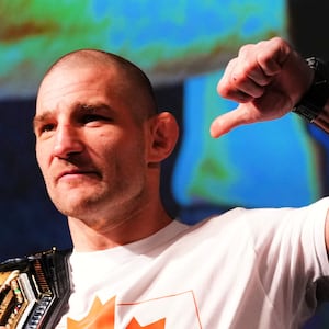 Sean Strickland during the UFC 297 Press Conference at The Elgin and Winter Garden Theatre Centre on January 18, 2024 in Toronto, Ontario, Canada.