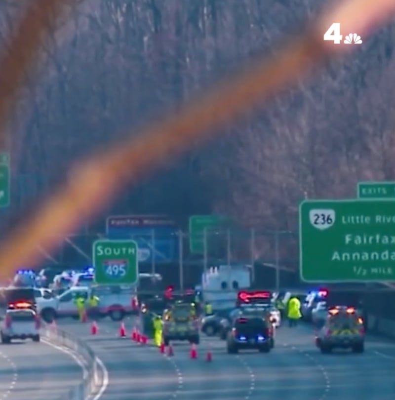 Traffic on the freeway was stopped as emergency services attended the incident.