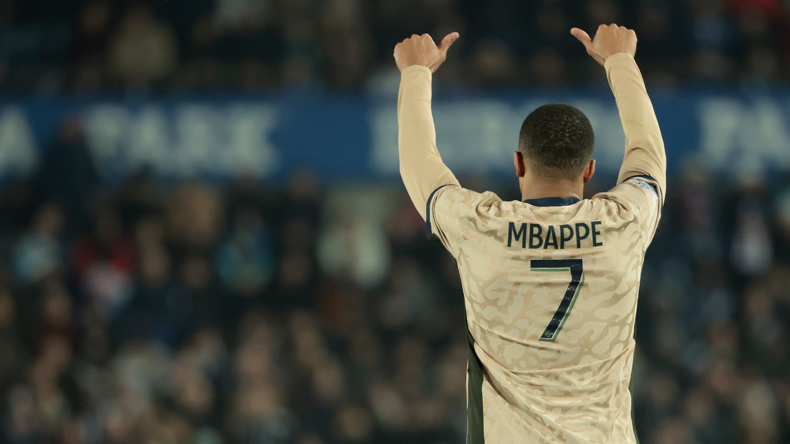 Kylian Mbappe of PSG celebrates his goal