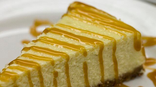 A slice of cheesecake.