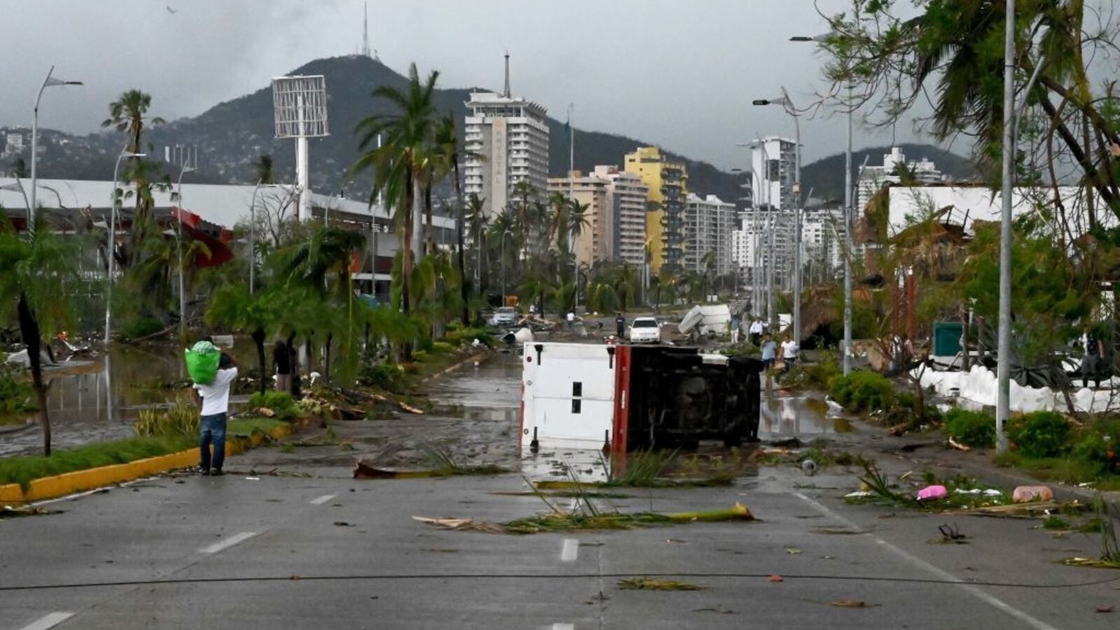 View of the damage caused after the passage of Hurricane Otis in Acapulco, Guerrero State, Mexico, on October 25, 2023.