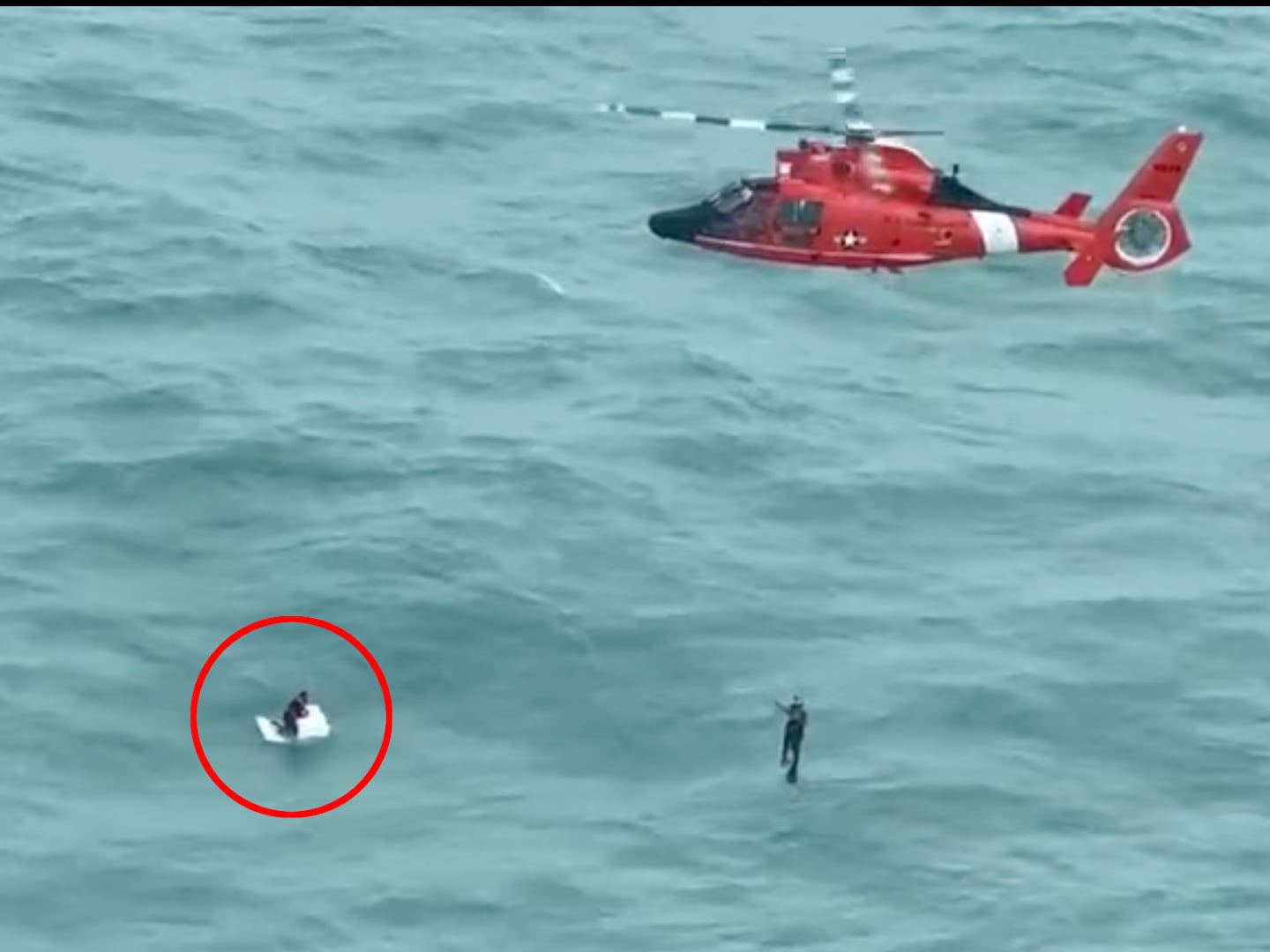 Wild Footage Shows Man Rescued Floating on Cooler Miles Off Florida Shore After Hurricane Milton