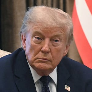 US President Donald Trump holds a meeting with Turkish President Recep Tayyip Erdogan (unseen) at Bestepe Presidential Compound in Ankara, on July 7, 2026, on the sidelines of the NATO Summit. (Photo by SAUL LOEB / AFP via Getty Images)