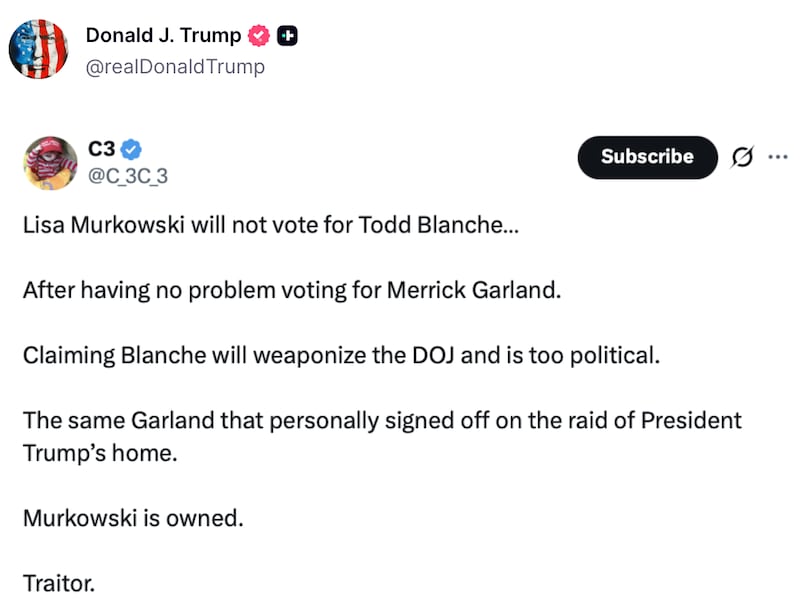 Donald Trump on Truth Social