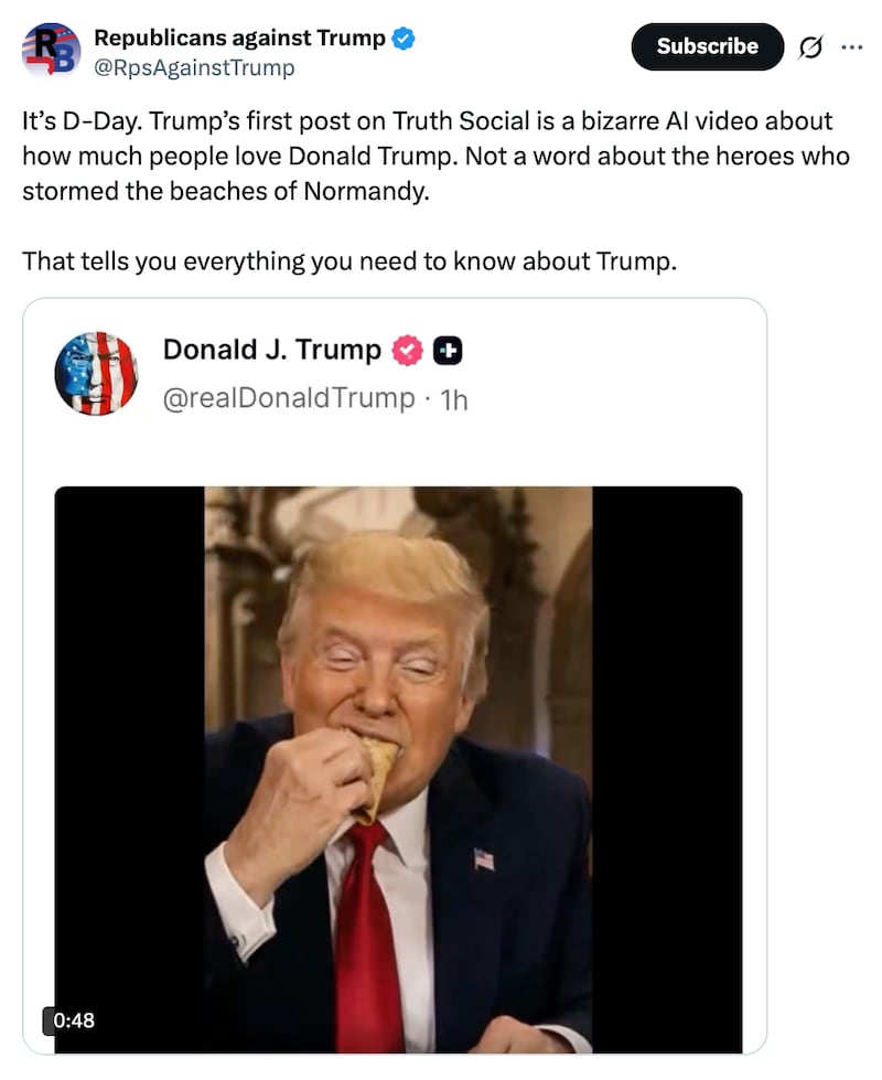 Republicans Against Trump post on X.