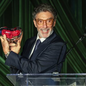 LOS ANGELES, CALIFORNIA - SEPTEMBER 26: Chuck Lorre accepts an award onstage during Project Angel Food's Angel Awards 2026 at The Chuck Lorre Family Foundation Campus on September 26, 2026 in Los Angeles, California. (Photo by Tommaso Boddi/Getty Images for Project Angel Food)