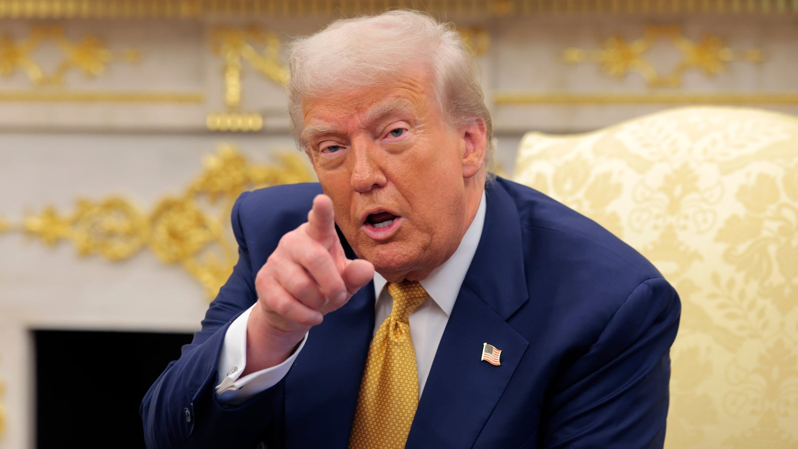 WASHINGTON, DC - JULY 22: U.S. President Donald Trump delivers remarks during a meeting with Philippine President Ferdinand Marcos Jr. in the Oval Office at the White House on July 22, 2025 in Washington, DC. Trump and Marcos are expected to discuss trade tariffs, increasing security cooperation in the face of China’s growing maritime power in the West Philippine Sea and other topics. (Photo by Chip Somodevilla/Getty Images)