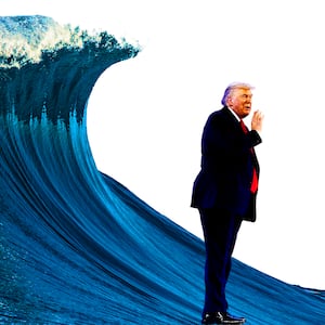 Donald Trump wave photo illustration