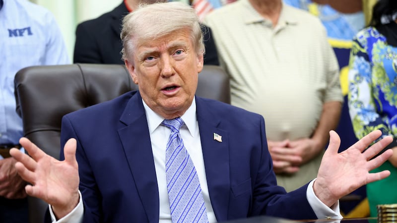 U.S. President Donald Trump speaks during an announcement with U.S. Environmental Protection Agency (EPA) Administrator Lee Zeldin (not pictured) in the Oval Office at the White House, in Washington, D.C., U.S., May 21, 2026.