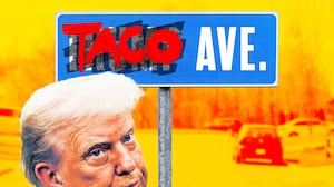 A photo illustration of Donald Trump and Taco Ave in Canada.