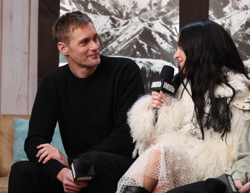PARK CITY, UTAH - JANUARY 23: Alexander Skarsgård and Charli XCX visit the IMDb Portrait Studio at Acura House of Energy on location at Sundance 2026 on January 23, 2026 in Park City, Utah. (Photo by Mat Hayward/Getty Images for IMDb)