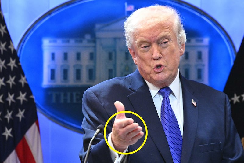 President Donald Trump speaks during a press conference in the Brady Press Briefing Room of the White House in Washington, DC, on Feb. 20, 2026.