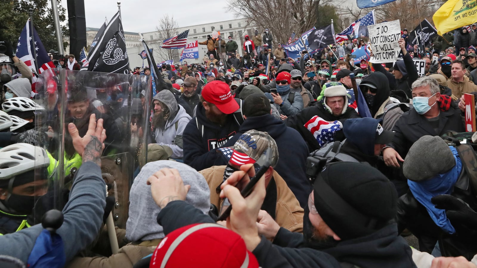 A mob of supporters of U.S. President Donald Trump storm the U.S. Capitol Building in Washington, U.S., January 6, 2021