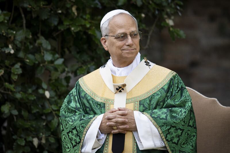 Pope Leo XIV celebrates the Holy Mass for the Care of Creation in the gardens of Castel Gandolfo. Rome (Italy) July 9th, 2025 (Photo by Vatican Media/Pool/Gennari/GG/Mondadori Portfolio via Getty Images)