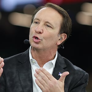 Louisiana Governor Jeff Landry is interviewed prior to the 91st Allstate Sugar Bowl between the Georgia Bulldogs and the Notre Dame Fighting Irish at Caesars Superdome on January 02, 2025 in New Orleans, Louisiana.