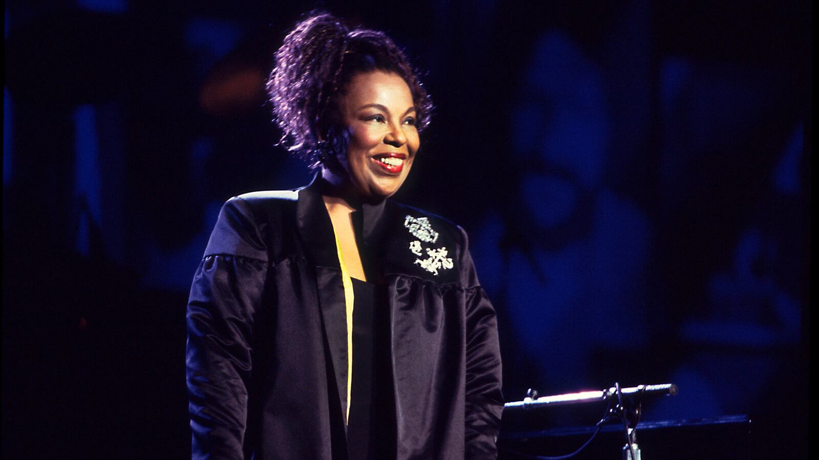 American musician Roberta Flack onstage at Madison Square Garden for the Atlantic Records 40th anniversary concert, New York, New York, May 14, 1988.