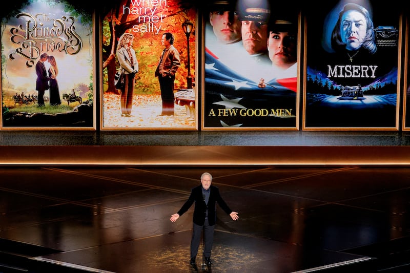 Billy Crystal speaks about Rob Reiner during the Oscars show at the 98th Academy Awards