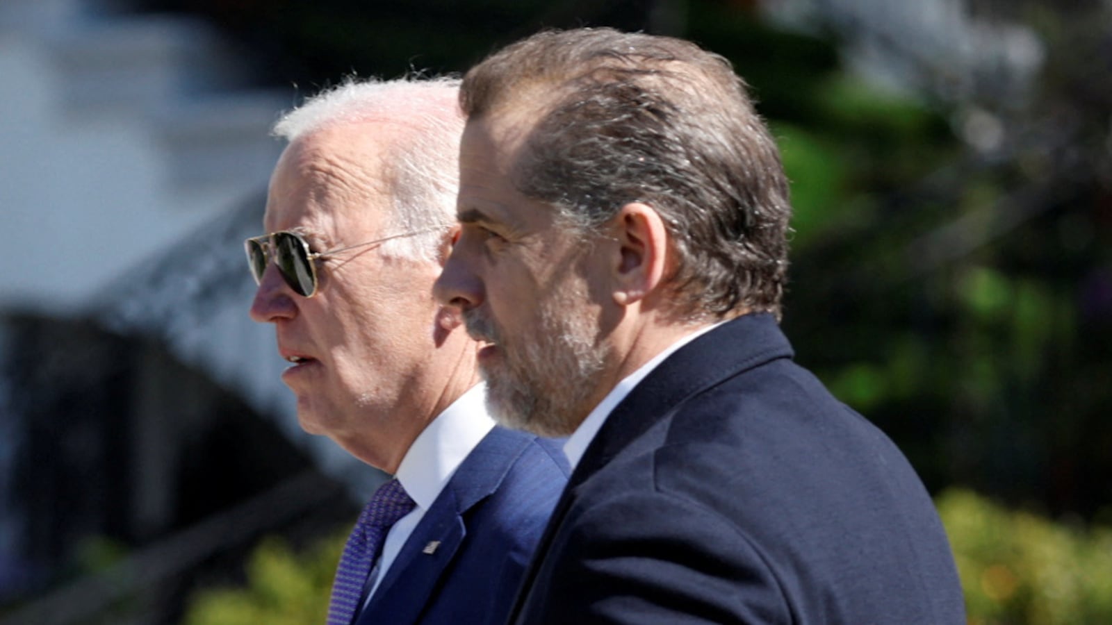 U.S. President Joe Biden and his son, Hunter Biden, attend the White House Easter Egg Roll, in Washington, D.C., April 10, 2023.