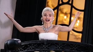 Rachel Zegler performs "Don't Cry For Me Argentina" live on the balcony as she plays Eva Peron in "Evita" at the London Palladium